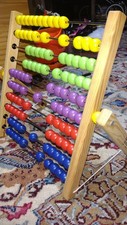 Abakus aus Holz...Lernspielzeug in modernen Farben..Motorikspielzeug