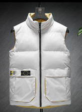 Titel: Stylische weste-Baumwollweste mit Stehkragen – Weiß – Größe S – Per