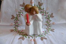 Pärchen original Singer Engel Jullar Kerzenhalter Zuversicht 25 cm