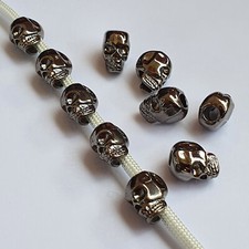 Totenkopf Großlochperlen Basteln Beads Metallperlen Paracord Skull Gun Metal