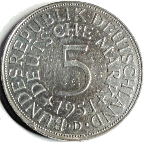 1951 d silber - 5,-,