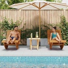 2er Set Gartenliege Akazie