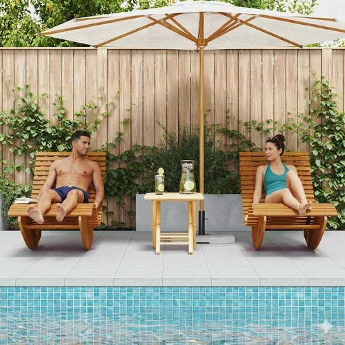 2er set gartenliege akazie - 2er,
