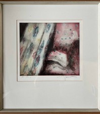 Klaus Fußmann Fussmann Signiert + Rahmen  "Tücher"  Farb Radierung 32,5 x 36cm