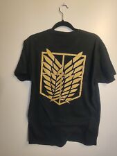 Beidseitig AOT Attack on Titan Aufklärungstrupp Bio Baumwolle T-Shirt S Schwarz