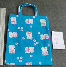 ALB- 2) 1x Taschen Kindertaschen Bunt Baumwolle Katzen Glückkatze