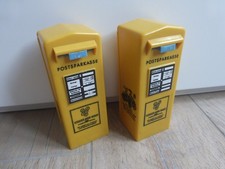 ANTIK: 2 Spardosen "Postsparkasse" in Briefkasten-Form Miniatur-Briefkasten gelb