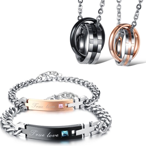 Edelstahl partner schmuckset - edelstahl,