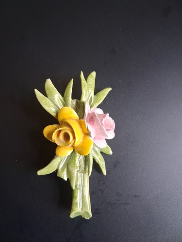 Vintage porzellan brosche - vintage, mit