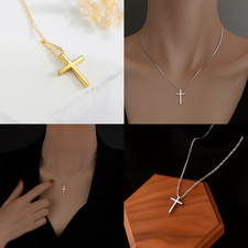 ✨ Damen Kreuzkette Edelstahl