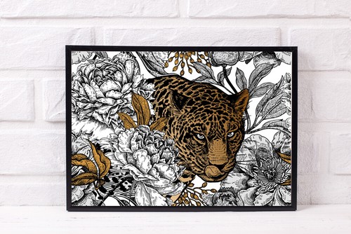 Leopard modern druck bild - modern, a4
