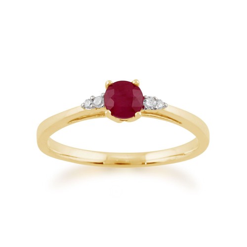 Klassisch rund rubin diamant - klassisch,