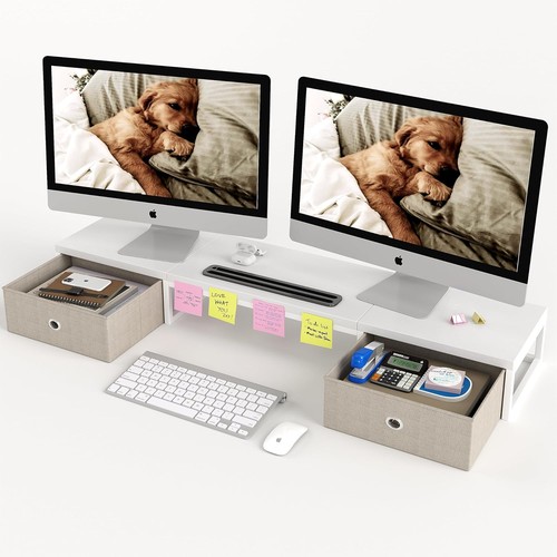 Dual monitor stand riser mit - stand,