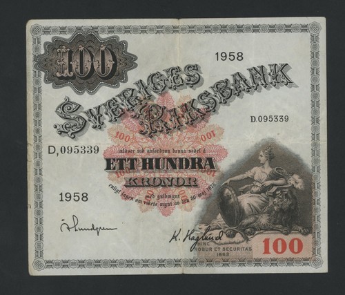 Schweden 100 kronen 1958 - 100,