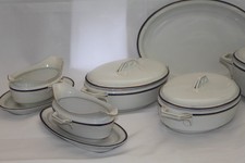 Hutschenreuther Service Porzellan Teller Sauciere Servierplatte Terrinen kobalt