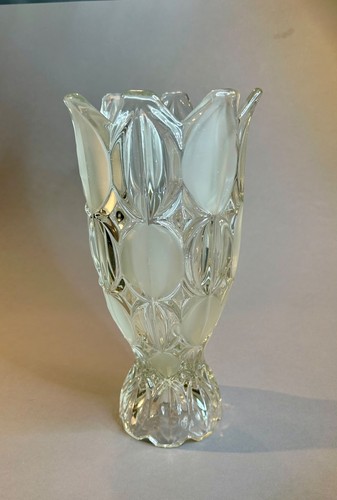 Schwere pressglas vase - pressglas,