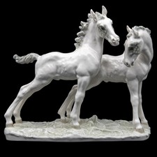 26 cm - Hutschenreuther Figur Pferde / Fohlen Paar Entw. Karl Tutter