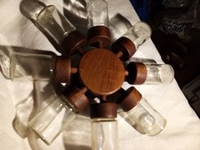 1  Dänisches altes Design Gewürz Karussell 1964 Original Digsmed Teak 8 Gläser