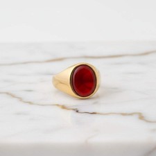 Roter Onyx Ring Gold –