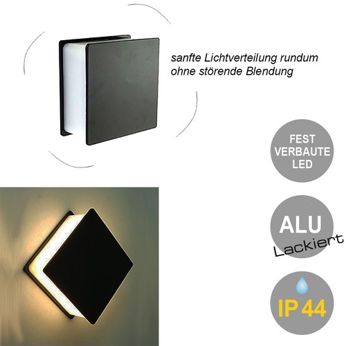 Led außen wandleuchte fulda - led, außen-wandleuchte