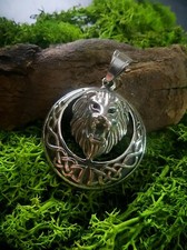 Edelstahl Anhänger Zopfkette Löwenkopf Mittelalter Wikinger Damen Herren Unisex