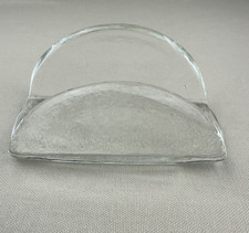 ✨Vintage Glas Serviettenhalter massiv halbrund Serviettenständer Tischdeko Glas 