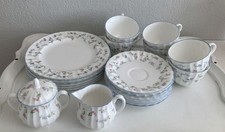 ROYAL WORCESTER FORGET ME NOT 1984, 20 tlg Kaffeeservice, Bone China Porzellan,