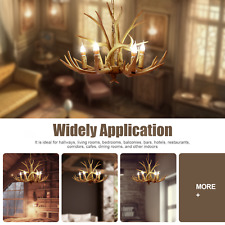 Geweihlampe Geweih Lampe Leuchte Deckenlampe Kronleuchter 6 flammig Mit LED Bulb