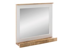 Bad Spiegel Pune 70x76 massiv Holz mit Ablage Holzspiegel Wandspiegel Holzrahmen