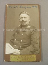 115142, Portraitfoto CDV, Obermaat, 3 Armabzeichen: Geschützführer, Rohrmeister