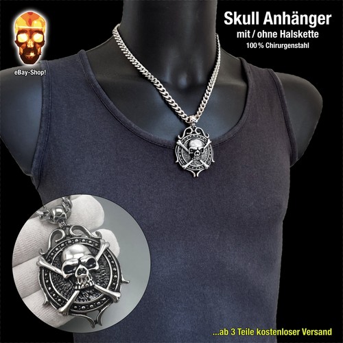 Skull anhänger edelstahl - skull,