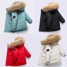 Kinder Winterjacke mit Kapuze Skijacke Schneejacke Jacke Outdoor Winter Zip Coat