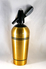 alter Sodasyphon Syphon Sodasiphon - schwarz/gold, 50er Jahre, Marke Heimsyphon
