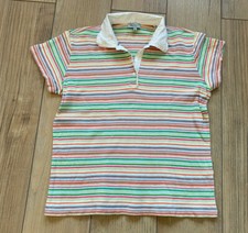Vera Varelli Herren Poloshirt Gr. S / 46 weiß bunt gestreift Casual Sylt Strand