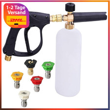 Einstellbare Hochdruckreiniger Schaumkanone | 5 Farbsprühdüsen | 1L Flasche