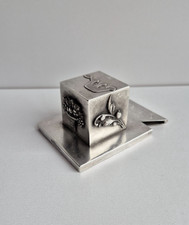 seltene alte 84 Zolotniki Silber Tefillin Box / Judaica - St. Petersburg 1894