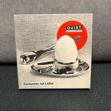 Quist Eierbecher mit Löffel Vintage Design 70er Jahre Edelstahl mit OVP