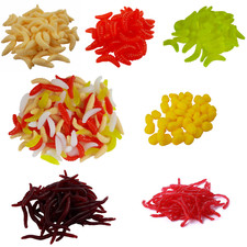 KÜNSTLICHE ANGEL KÖDER 10-160 St. Gummi Bienen Maden Mais Tau Rot Wurm Würmer 