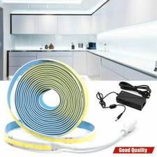 5M 10M DC 24V COB LED Streifen Band Stripe Kaltweiß keine Lichtpunkte Trafo Deko