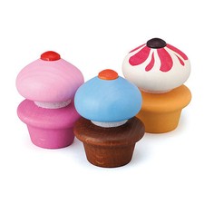 Cupcakes (aus Holz) Schneideartikel/ zum Schneiden o. für Kaufladen Erzi 13225