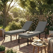 Outsunny 2er set sonnenliege - set,
