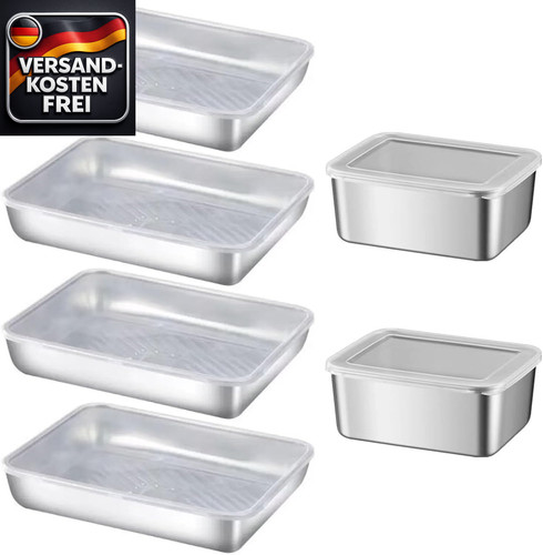 Edelstahl aufbewahrungsbox set - edelstahl,