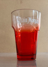  Captain Morgan Longdrinkglas Glas  in rot satiniert 