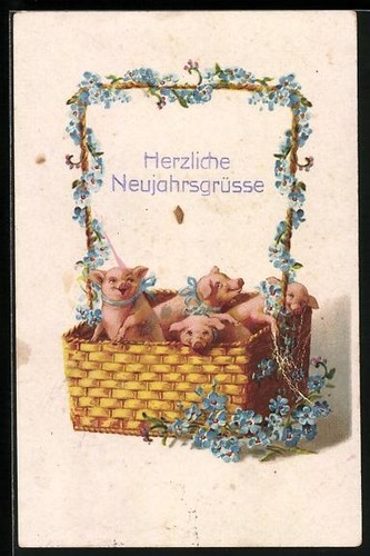 Spankorb mit ferkeln - spankorb,
