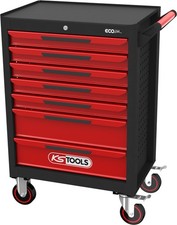 KS TOOLS ECOline SCHWARZ/ROT Werkstattwagen mit 7 Schubladen