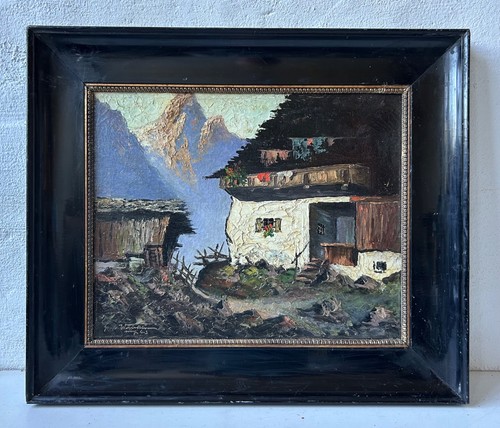 ölbild impressionist berghof - impressionist,
