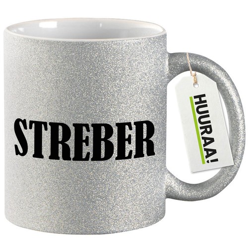 Glitzertasse streber - glitzertasse,