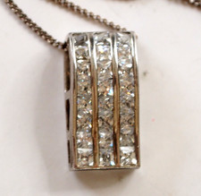 STYLISCHER WEISSER SAPHIR-ANHÄNGER;L  2,2cm,B 1 cm,KETTE 800er,42cm