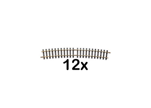 12x gleis gebogen - messing, 15°