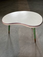 weißer 50s Original Nierentisch Blumentisch Blumenhocker  Pflanzentisch Dreibein